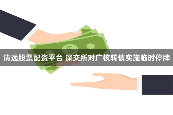 清远股票配资平台 深交所对广核转债实施临时停牌