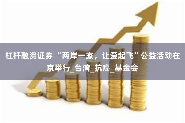 杠杆融资证券 “两岸一家，让爱起飞”公益活动在京举行_台湾_抗癌_基金会
