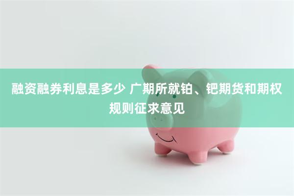 融资融券利息是多少 广期所就铂、钯期货和期权规则征求意见